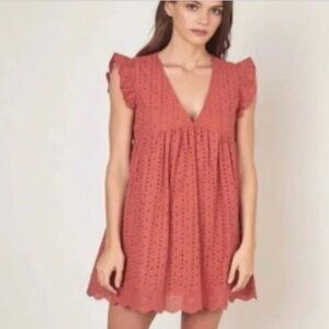 Knox Rose - Rust Colored Eyelet Dress *New with Tags* Size Large